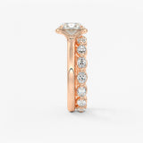 Oval Half Bezel Lab Grown Diamond Engagement Ring