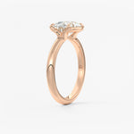 Oval Half Bezel Lab Grown Diamond Engagement Ring