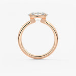 Oval Half Bezel Lab Grown Diamond Engagement Ring
