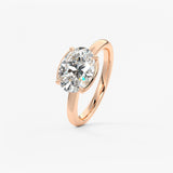 Oval Half Bezel Lab Grown Diamond Engagement Ring