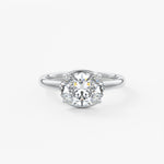 Oval Half Bezel Lab Grown Diamond Engagement Ring