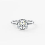 Oval Half Bezel Lab Grown Diamond Engagement Ring