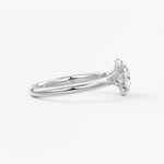 Oval Half Bezel Lab Grown Diamond Engagement Ring