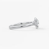 Oval Half Bezel Lab Grown Diamond Engagement Ring