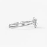 Oval Half Bezel Lab Grown Diamond Engagement Ring