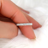 Stunning 0.6 TCW Round Moissanite Stones Half Eternity Wedding Band 7