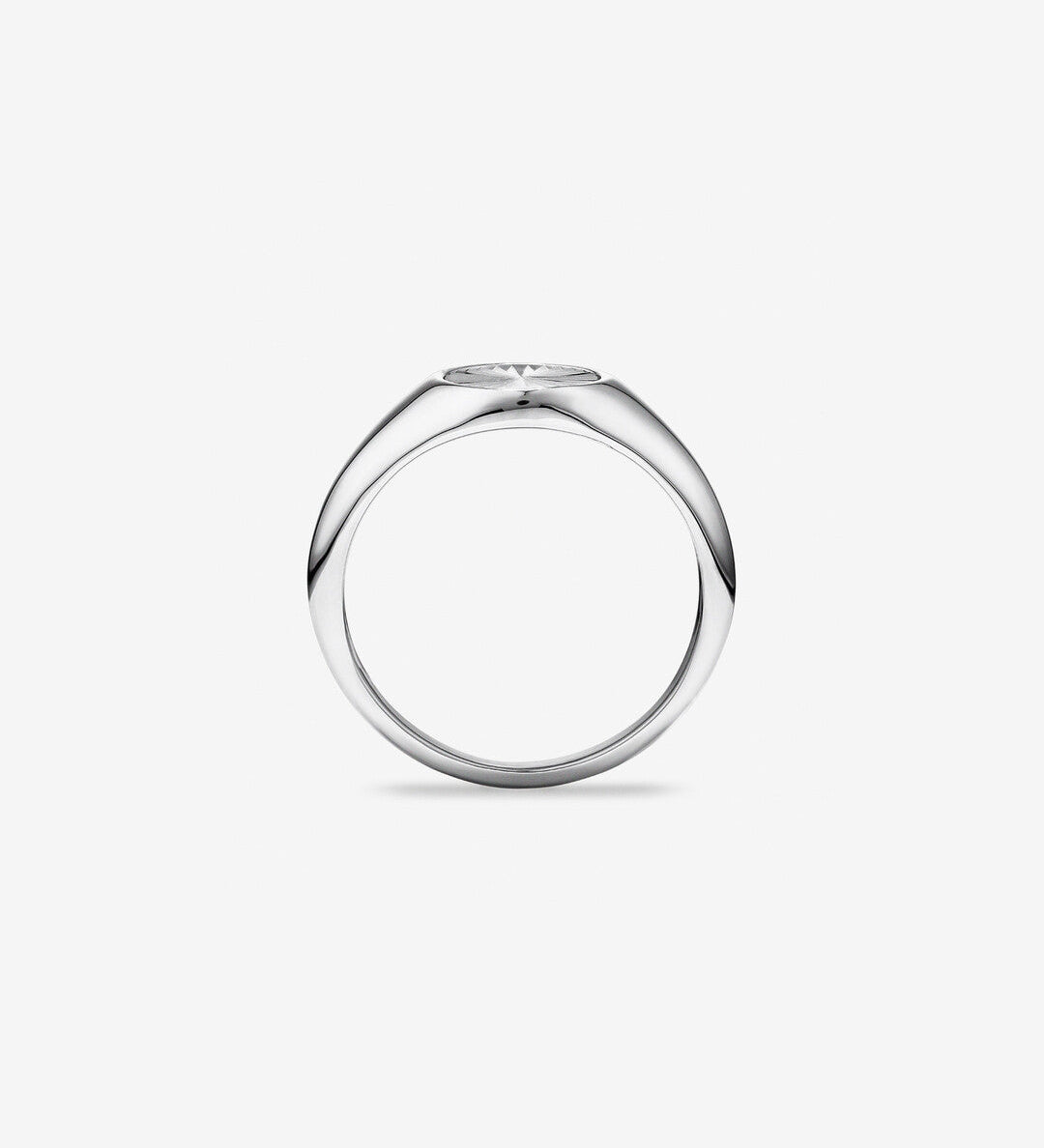 Classic Sunray Round Signet Men's Wedding Band in Solid Gold 2