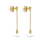 0.20 TCW Round Cut Moissanite Bezel Chain Earrings in Gold 5