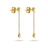 0.20 TCW Round Cut Moissanite Bezel Chain Earrings in Gold 5