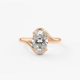 Oval Swirl Lab Grown Diamond Engagement Ring