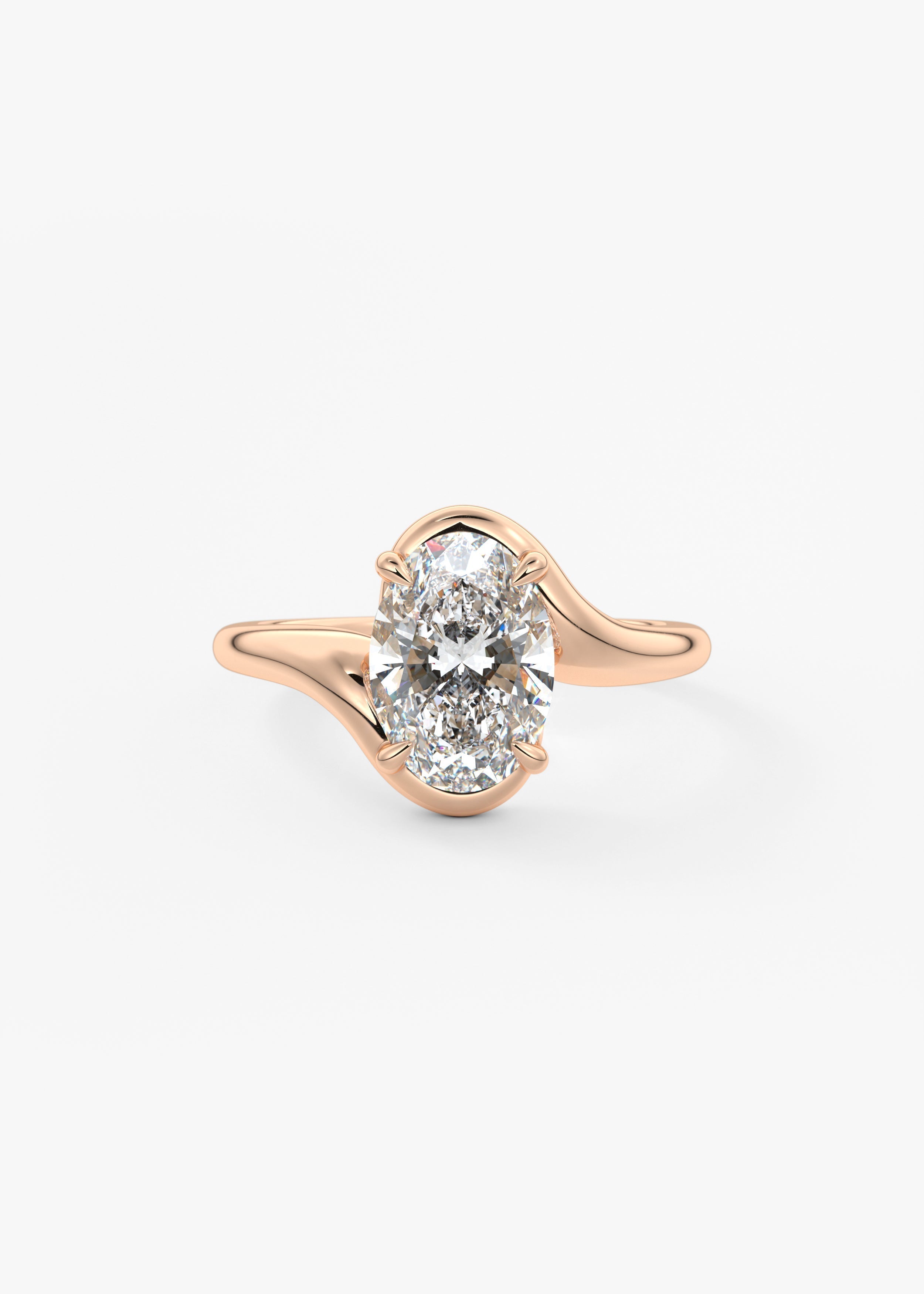 Oval Swirl Lab Grown Diamond Engagement Ring