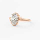 Oval Swirl Lab Grown Diamond Engagement Ring