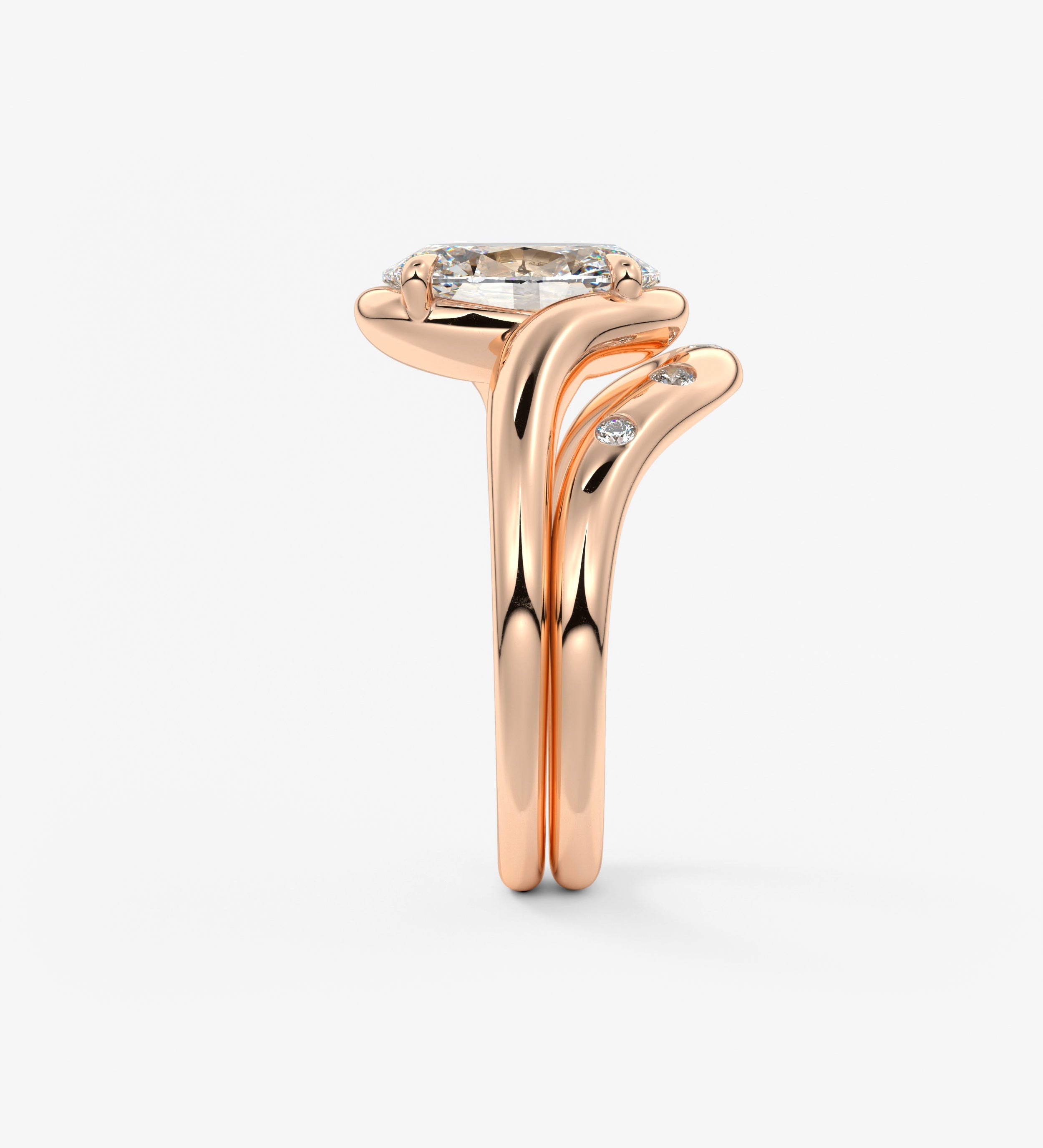 Oval Swirl Lab Grown Diamond Engagement Ring