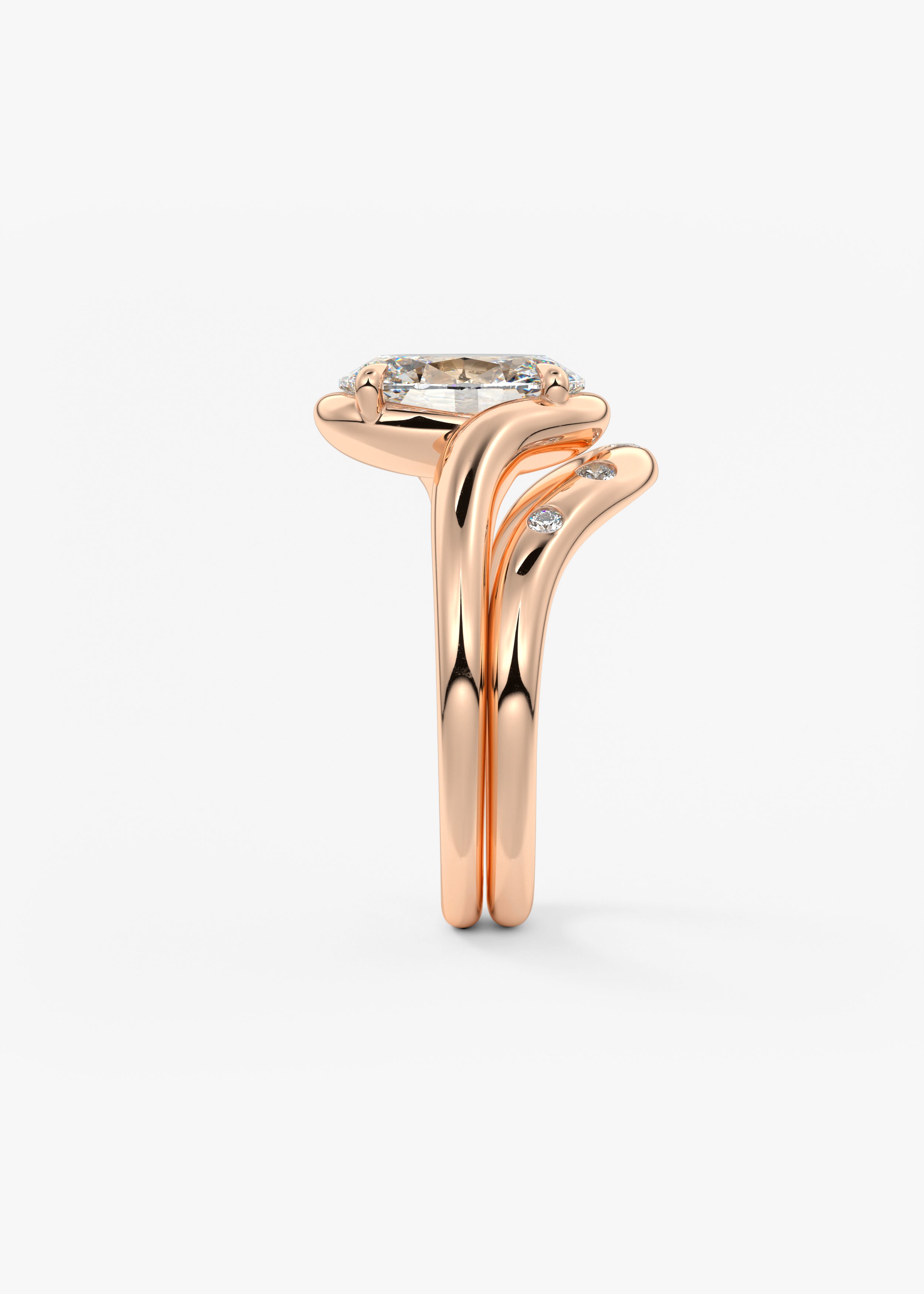 Oval Swirl Lab Grown Diamond Engagement Ring