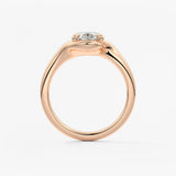 Oval Swirl Lab Grown Diamond Engagement Ring