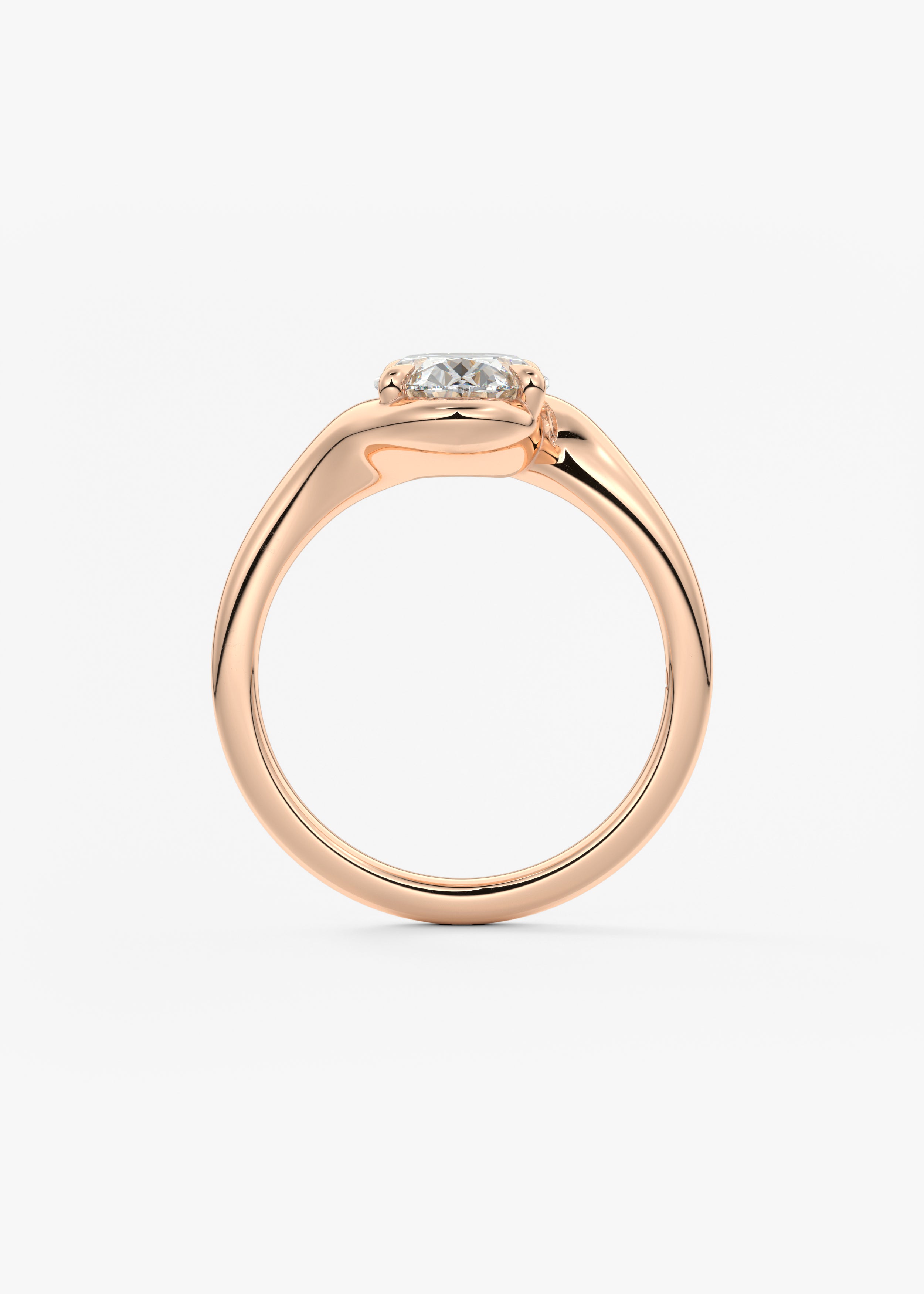 Oval Swirl Lab Grown Diamond Engagement Ring
