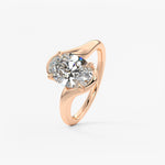 Oval Swirl Lab Grown Diamond Engagement Ring