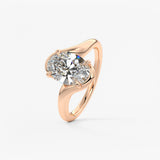 Oval Swirl Lab Grown Diamond Engagement Ring