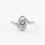 Oval Swirl Lab Grown Diamond Engagement Ring