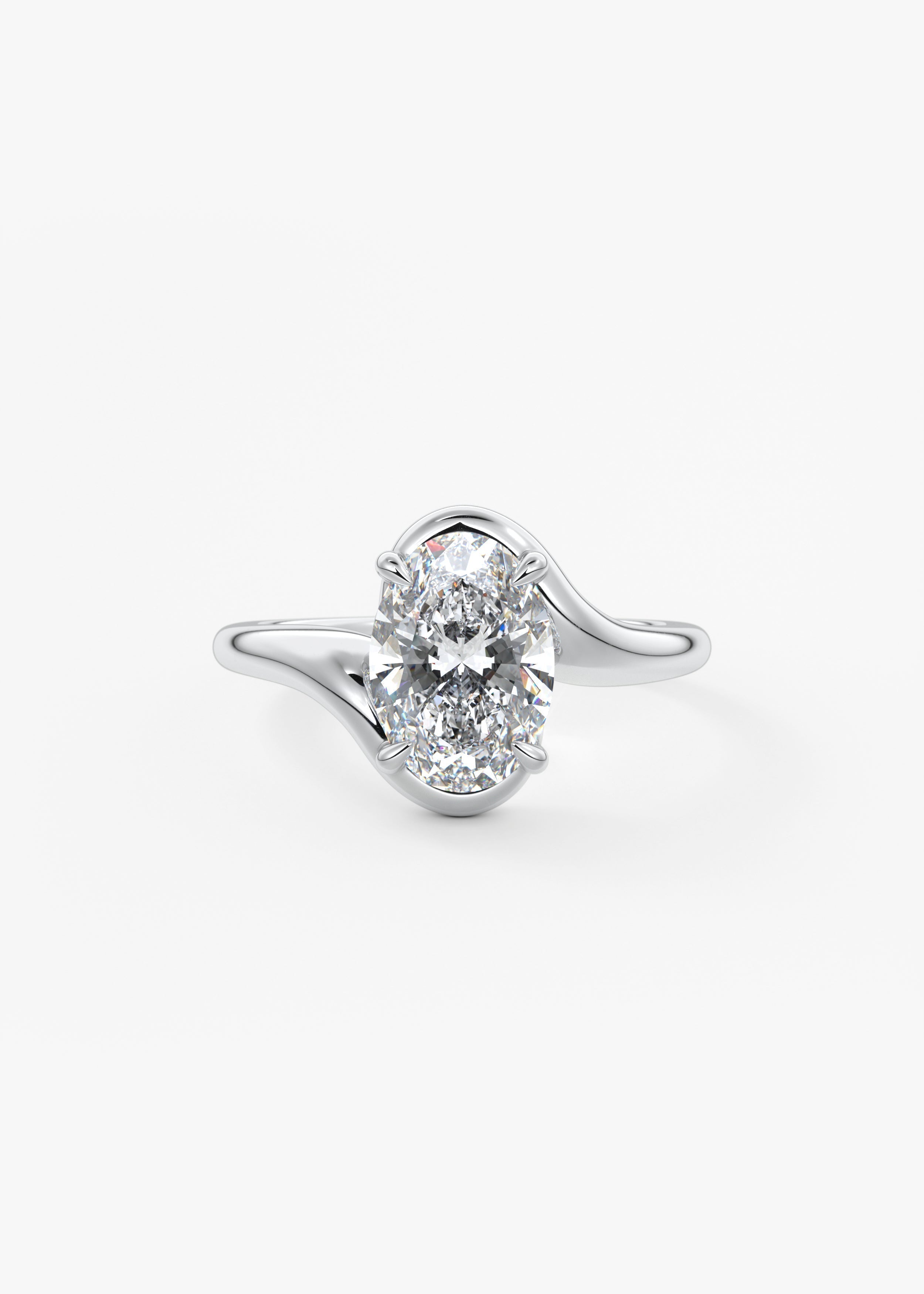 Oval Swirl Lab Grown Diamond Engagement Ring