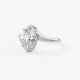 Oval Swirl Lab Grown Diamond Engagement Ring