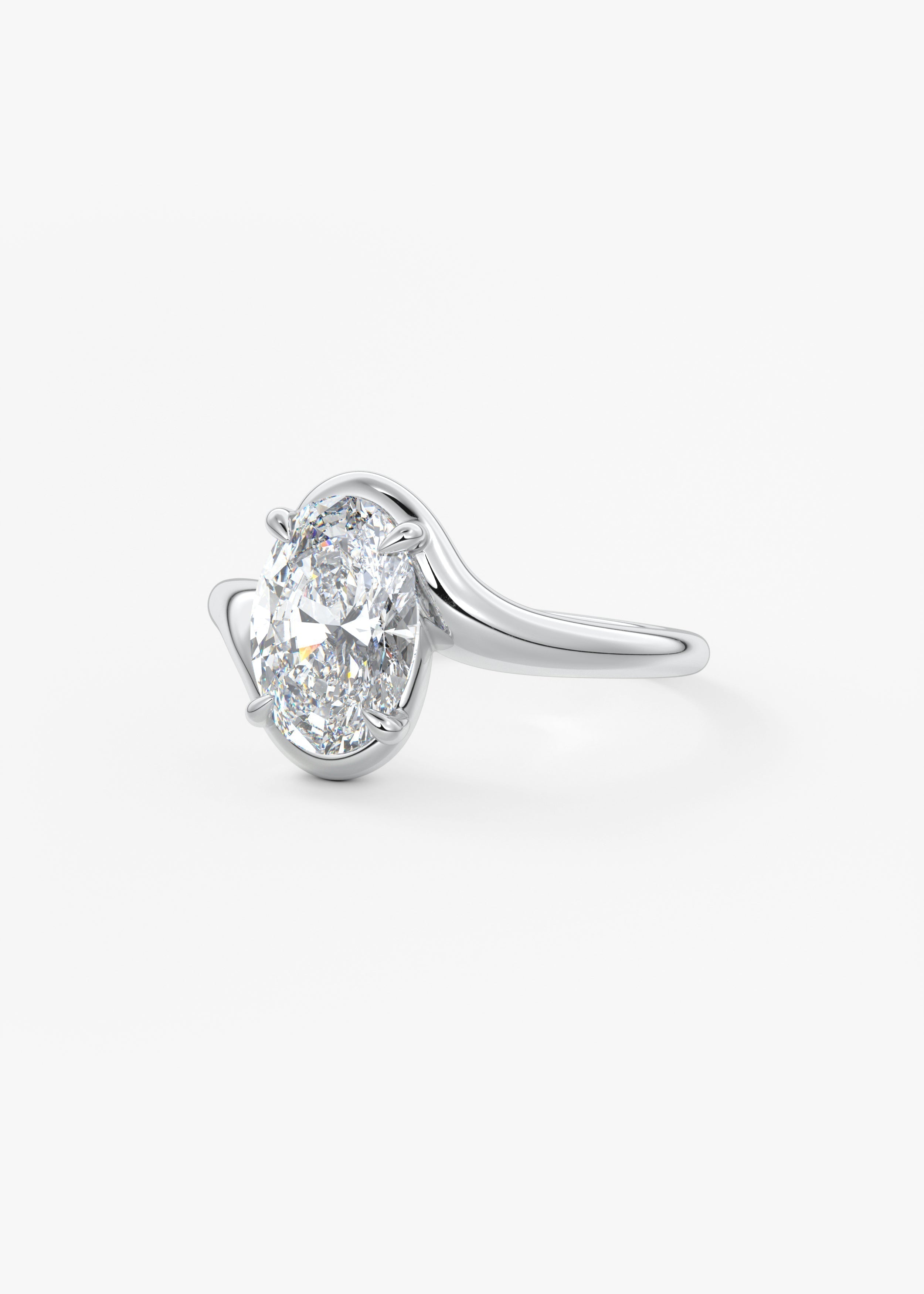 Oval Swirl Lab Grown Diamond Engagement Ring