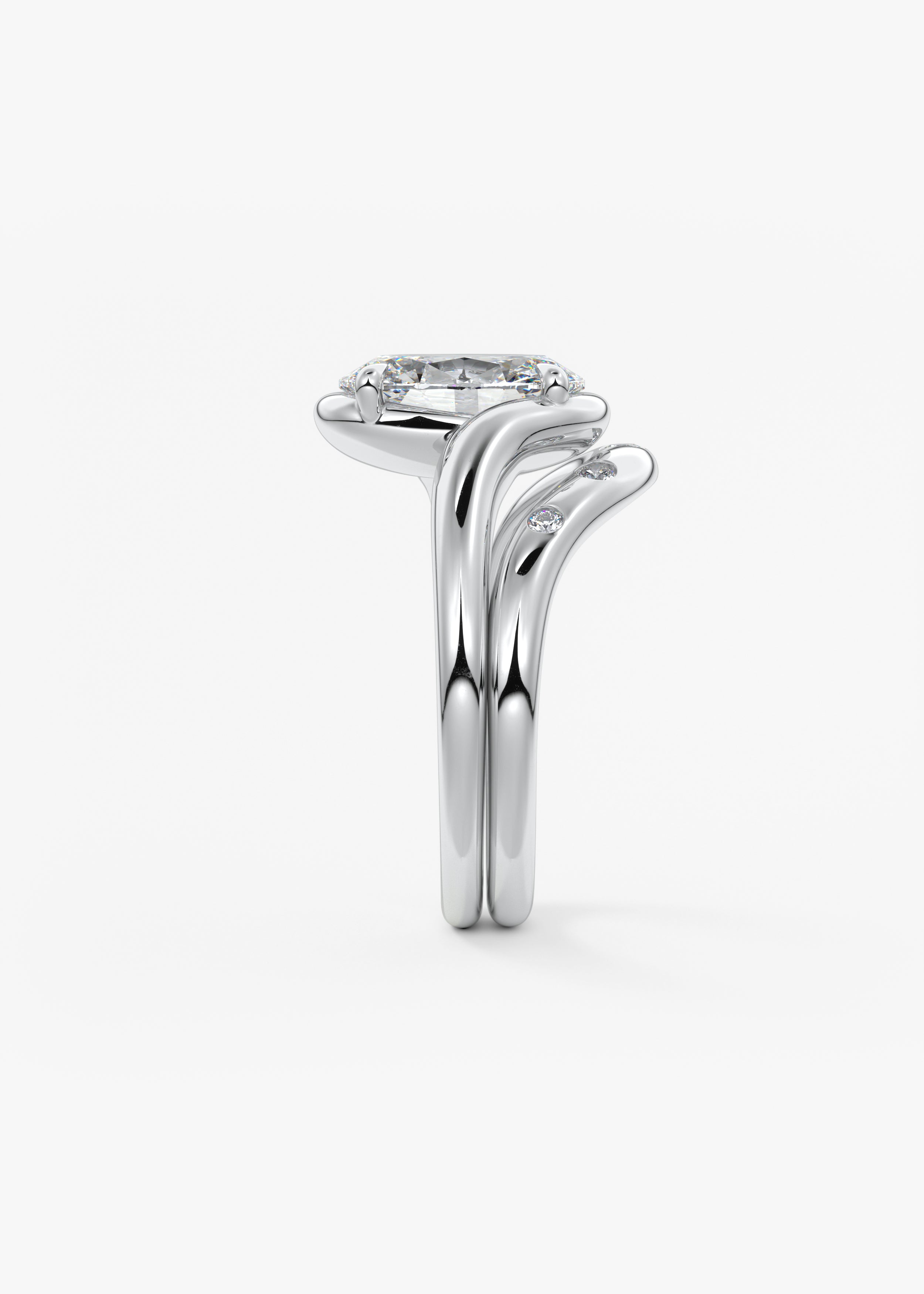 Oval Swirl Lab Grown Diamond Engagement Ring