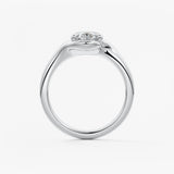 Oval Swirl Lab Grown Diamond Engagement Ring