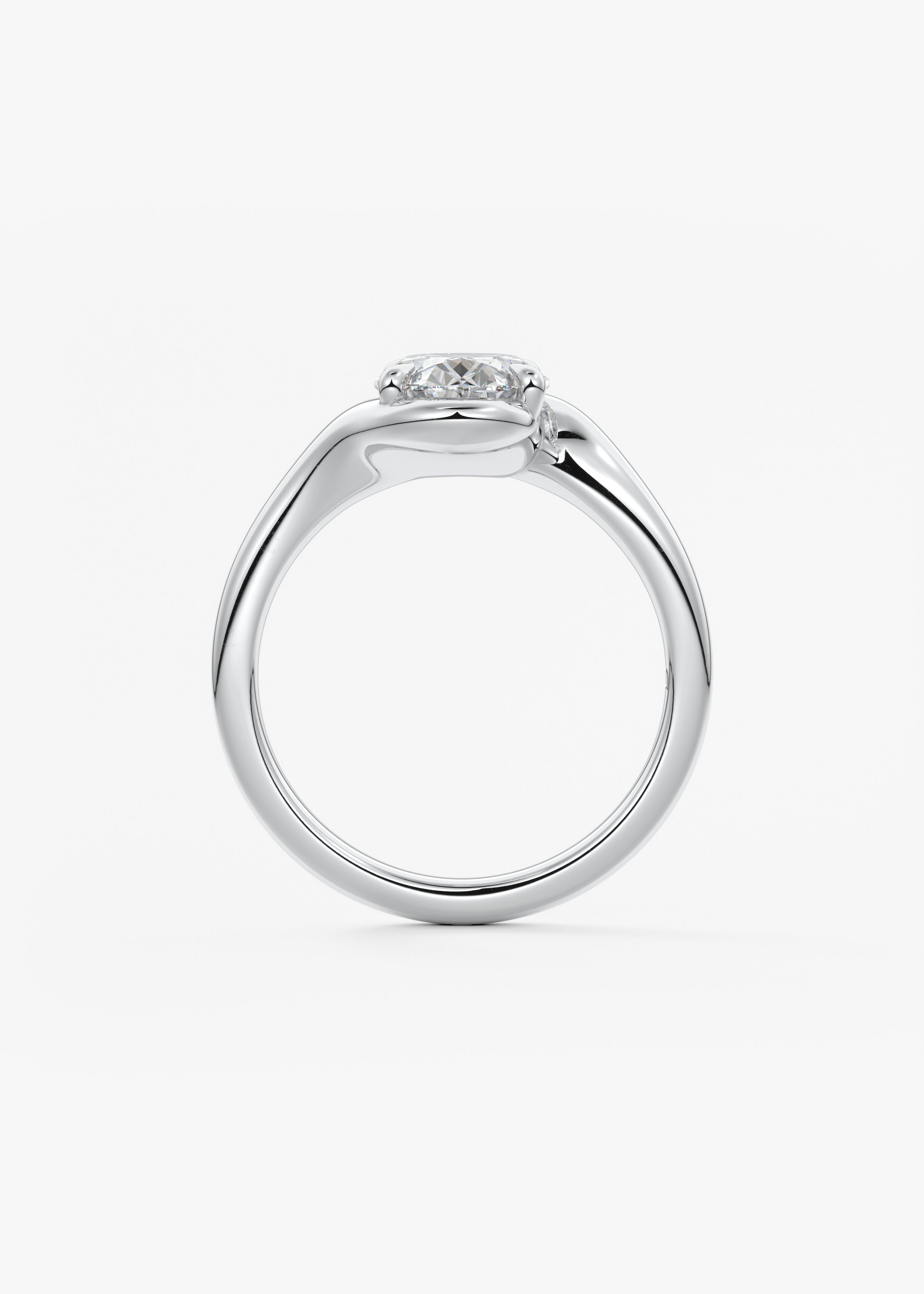 Oval Swirl Lab Grown Diamond Engagement Ring