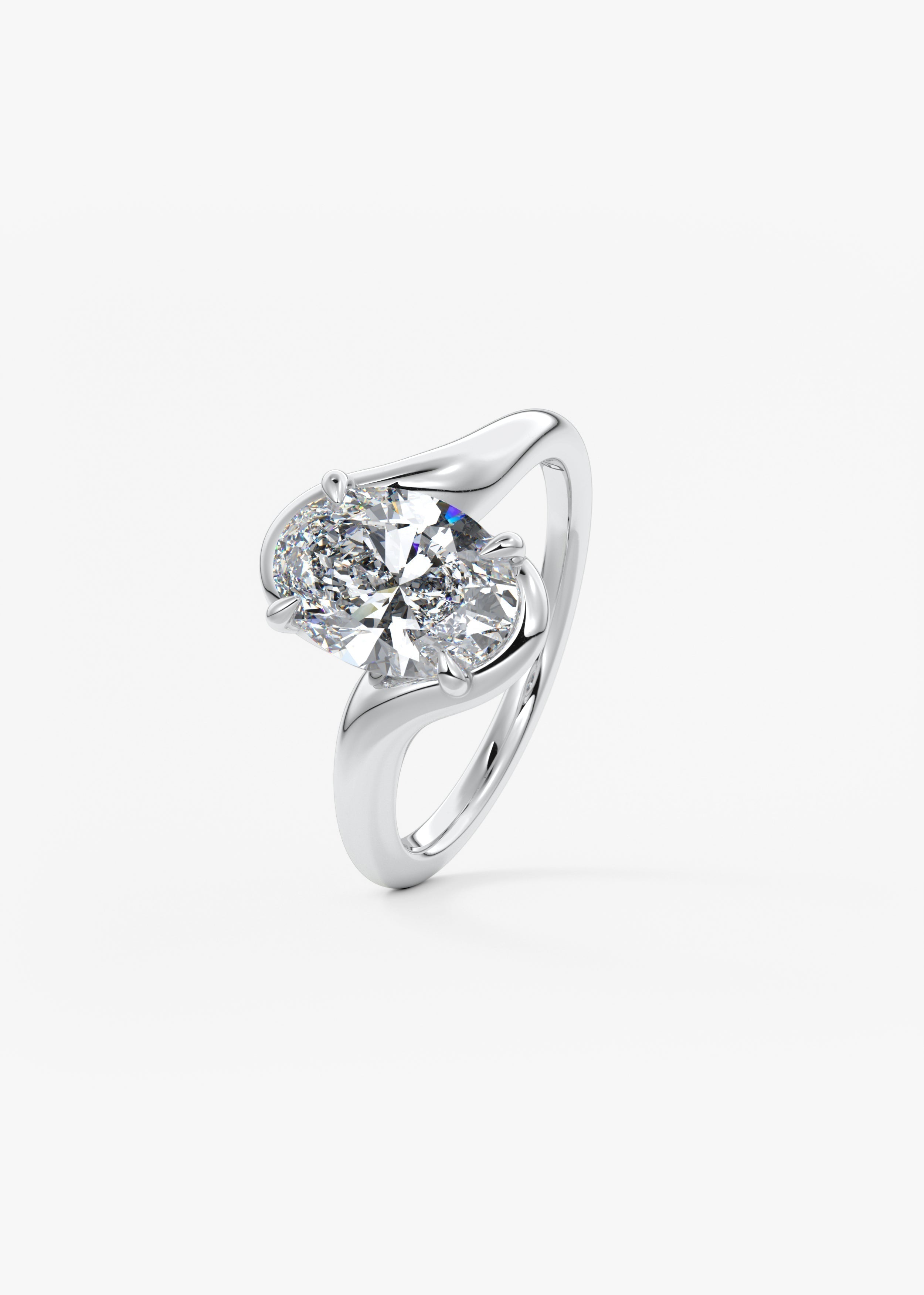 Oval Swirl Lab Grown Diamond Engagement Ring