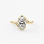 Oval Swirl Lab Grown Diamond Engagement Ring