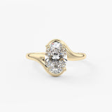 Oval Swirl Lab Grown Diamond Engagement Ring