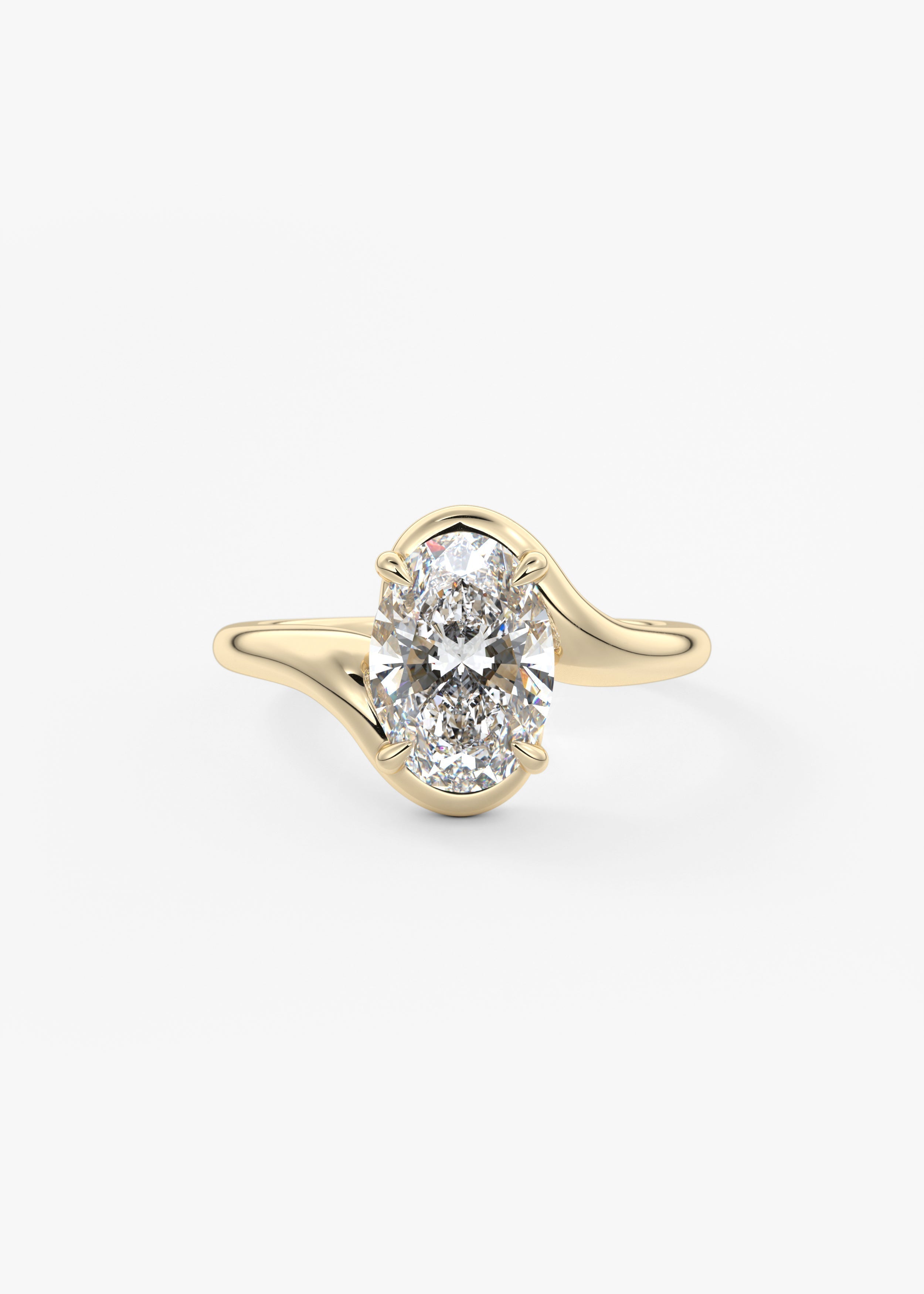 Oval Swirl Lab Grown Diamond Engagement Ring