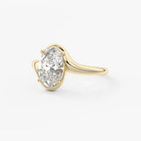 Oval Swirl Lab Grown Diamond Engagement Ring