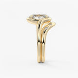 Oval Swirl Lab Grown Diamond Engagement Ring