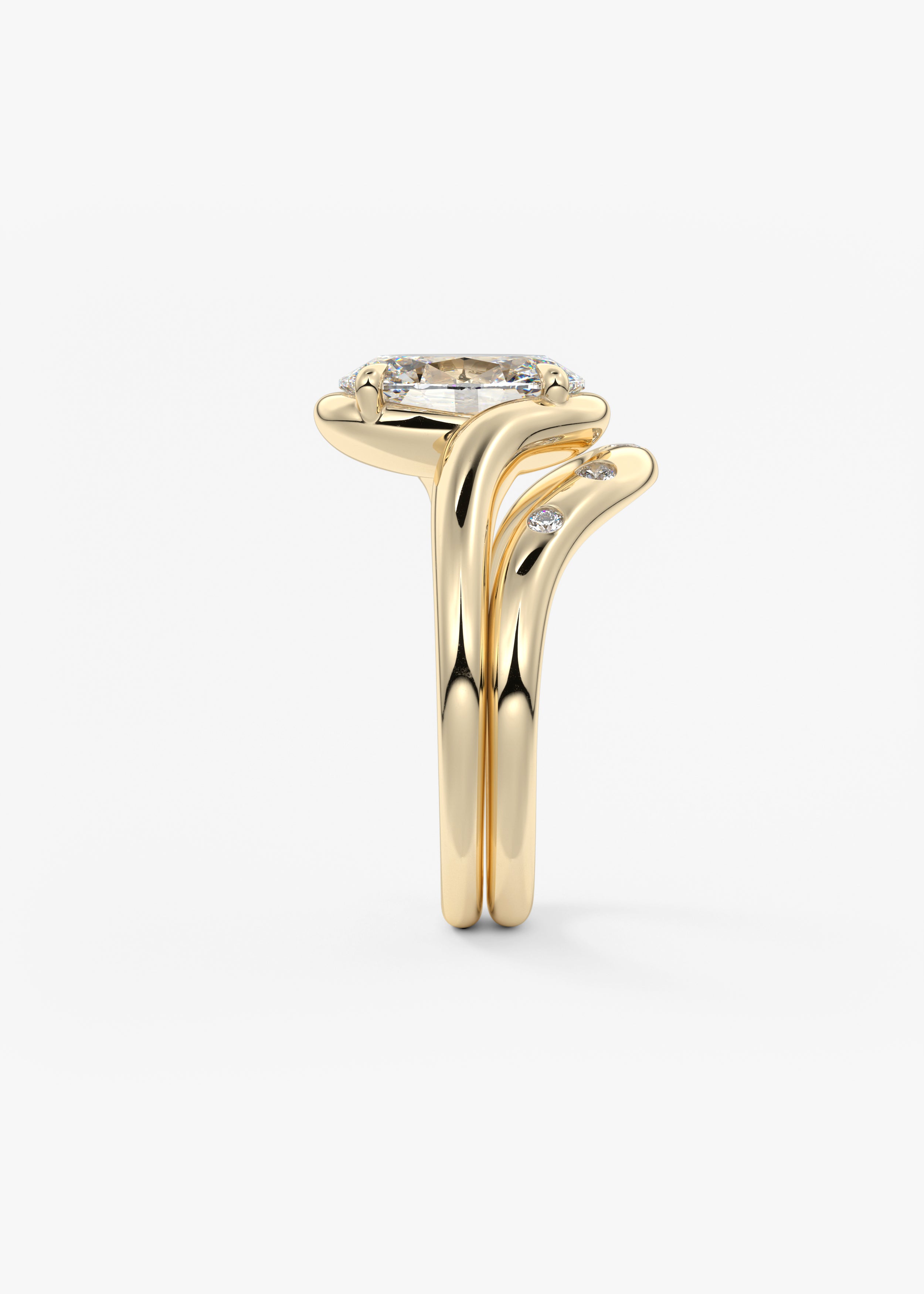 Oval Swirl Lab Grown Diamond Engagement Ring