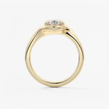 Oval Swirl Lab Grown Diamond Engagement Ring