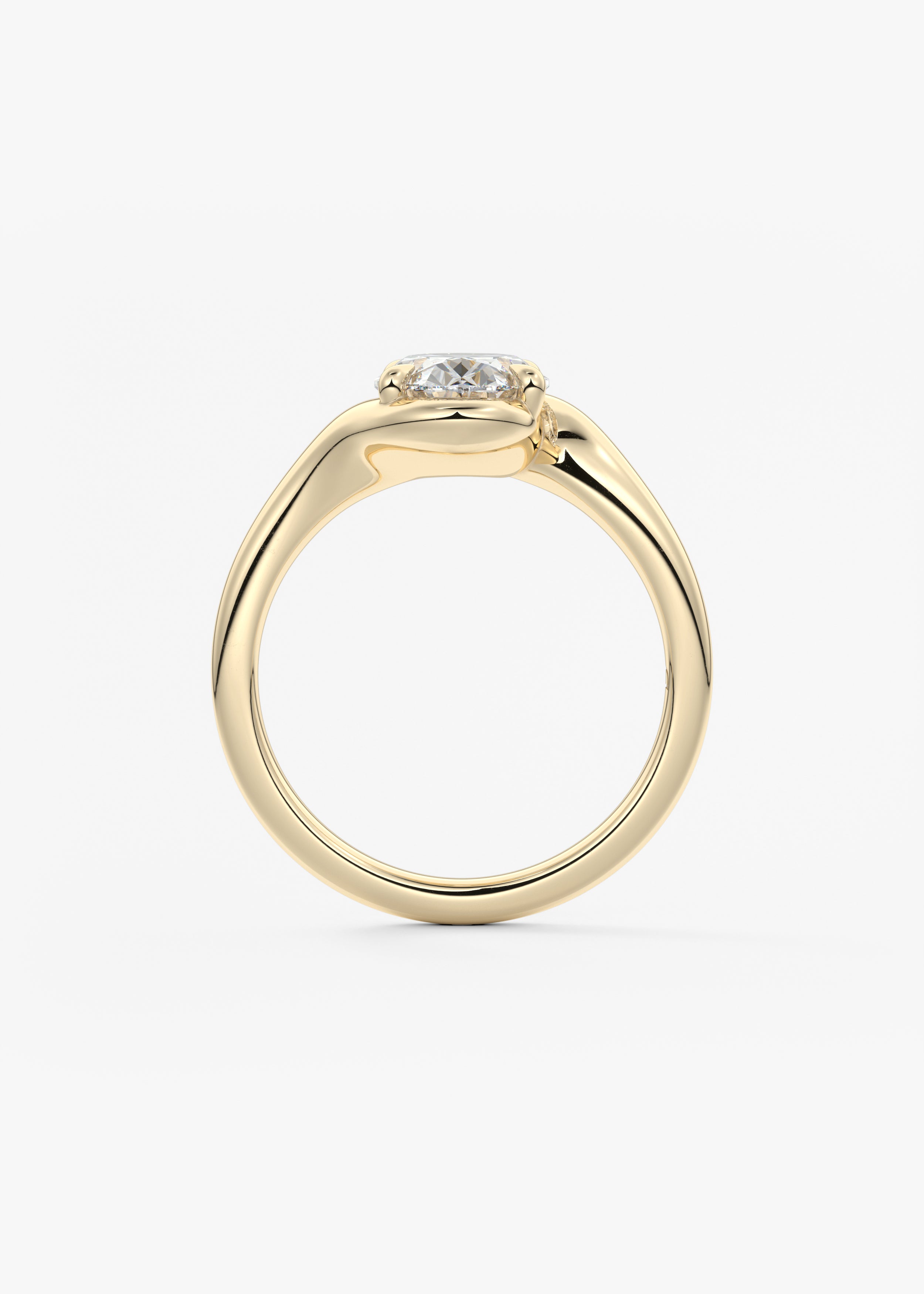 Oval Swirl Lab Grown Diamond Engagement Ring