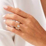 Stunning 1.0-2.0 CT Emerald Moissanite Engagement Ring with Bezel Design 6