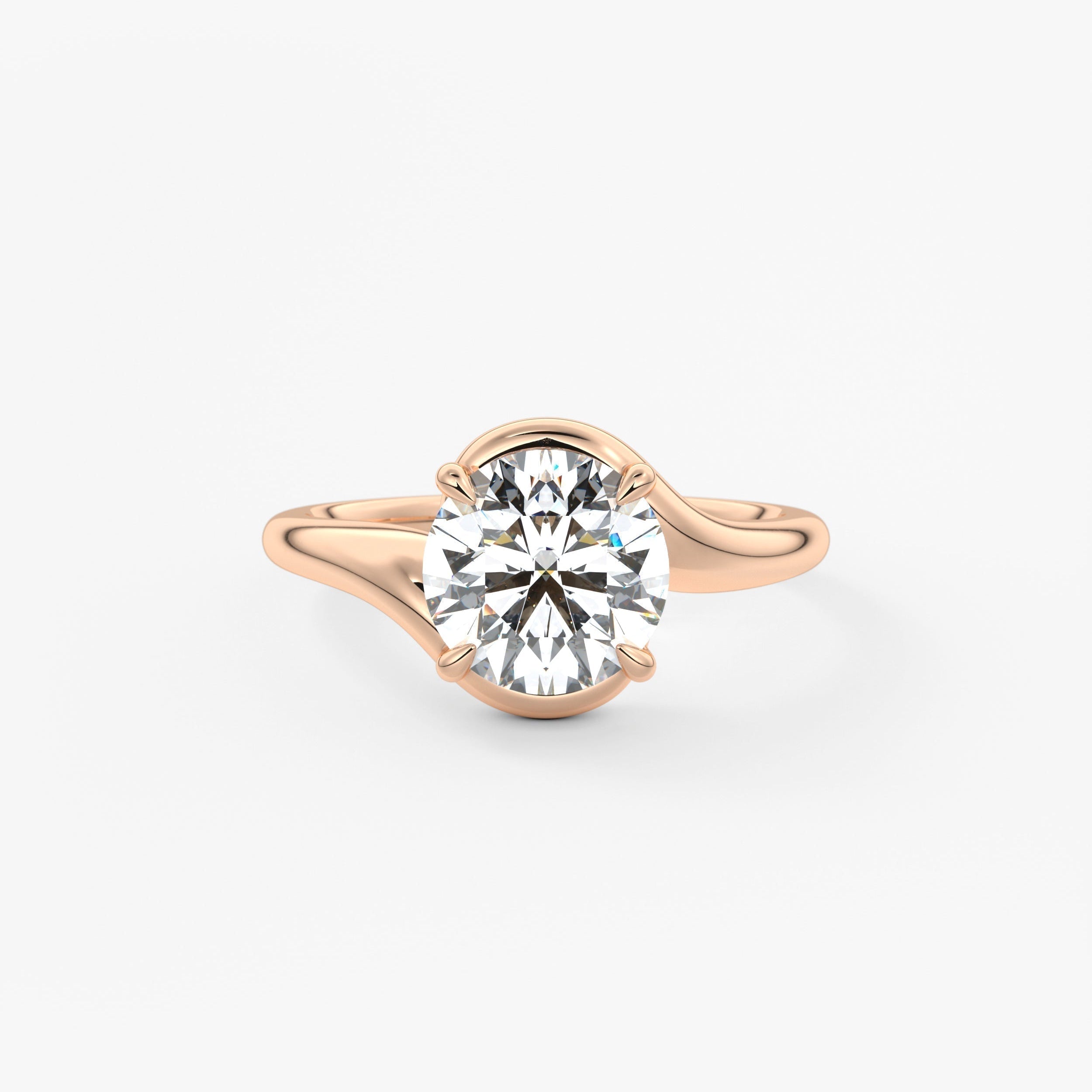 Round Swirl Lab Grown Diamond Engagement Ring