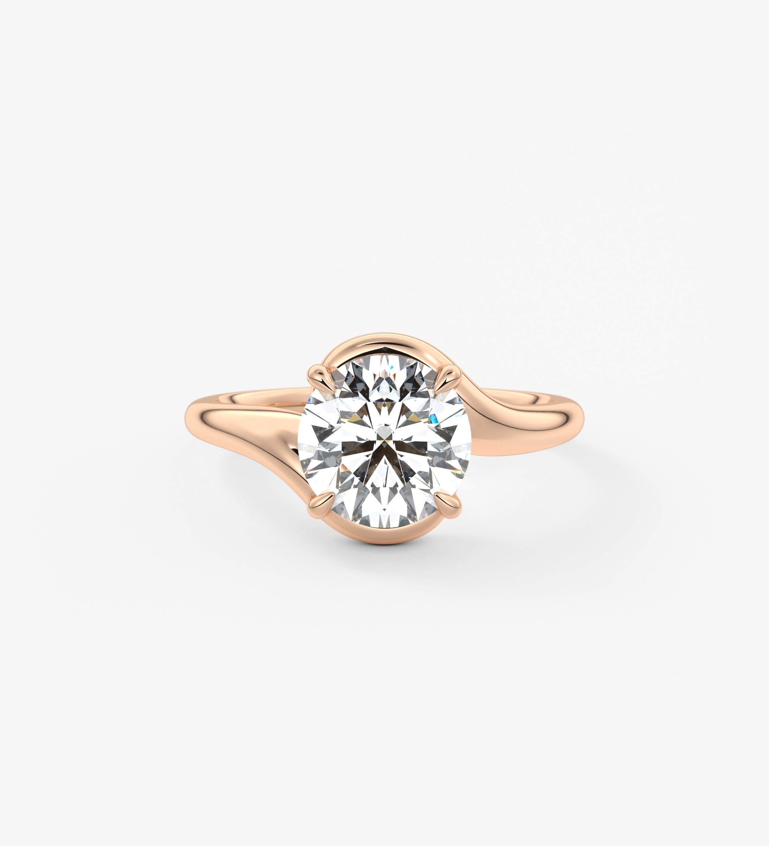 Round Swirl Lab Grown Diamond Engagement Ring