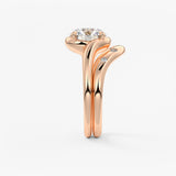 Round Swirl Lab Grown Diamond Engagement Ring