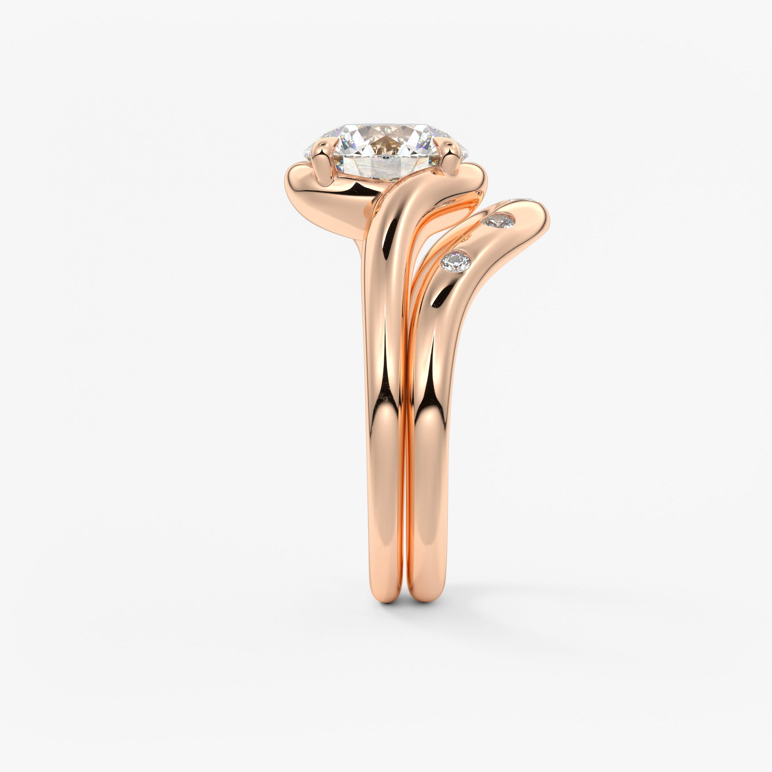 Round Swirl Lab Grown Diamond Engagement Ring