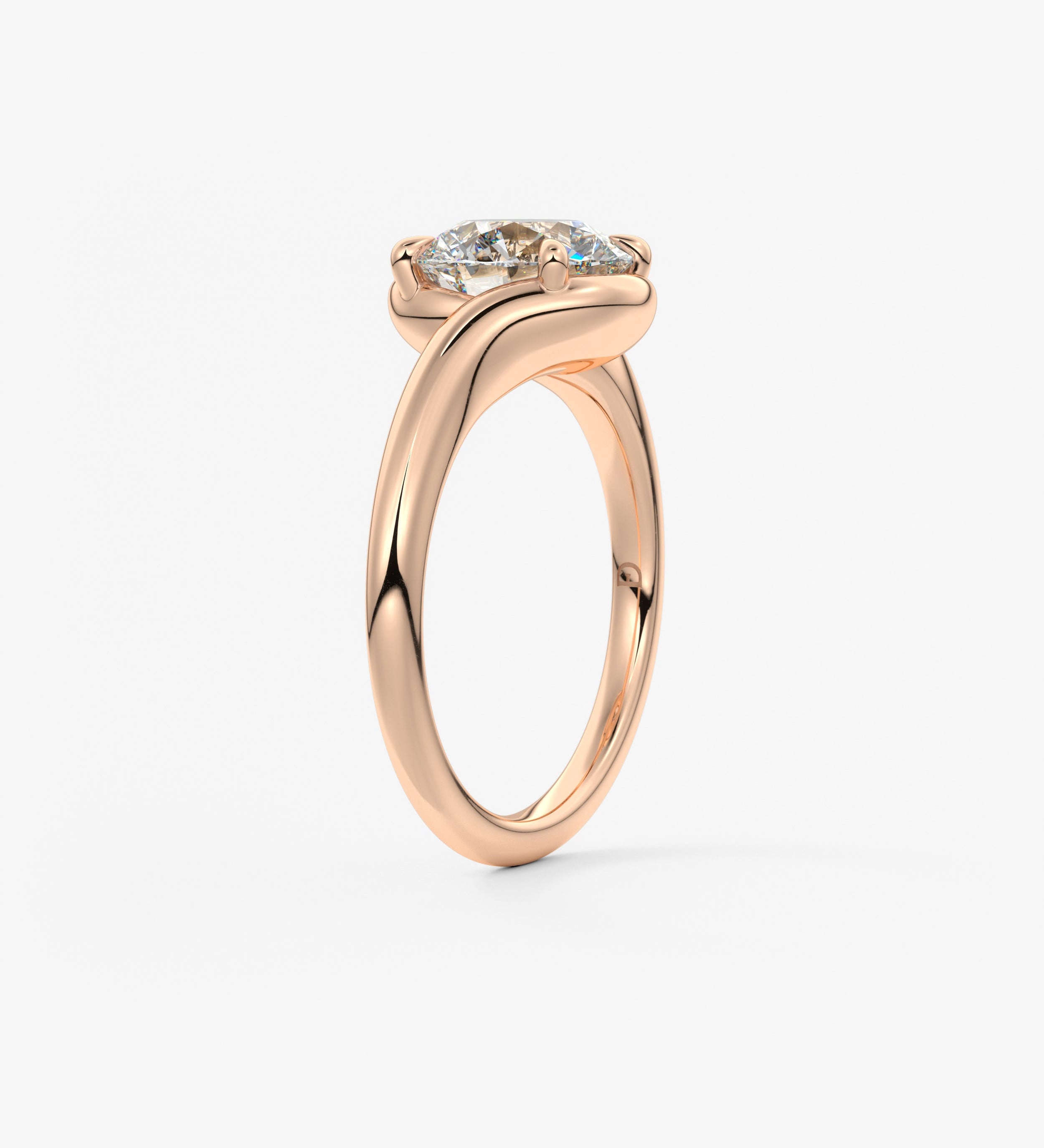 Round Swirl Lab Grown Diamond Engagement Ring