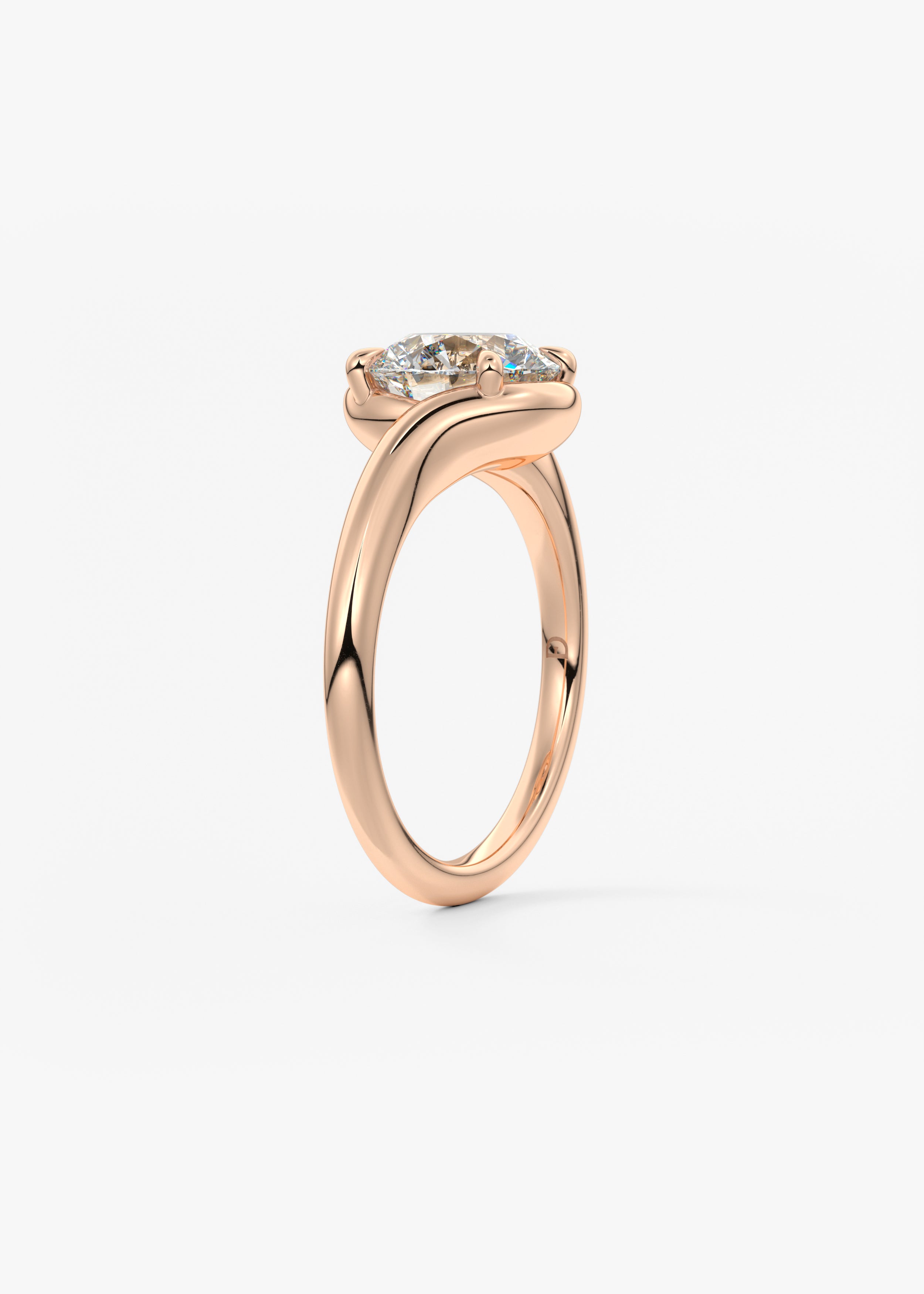 Round Swirl Lab Grown Diamond Engagement Ring