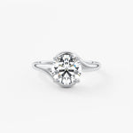 Round Swirl Lab Grown Diamond Engagement Ring