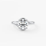 Round Swirl Lab Grown Diamond Engagement Ring