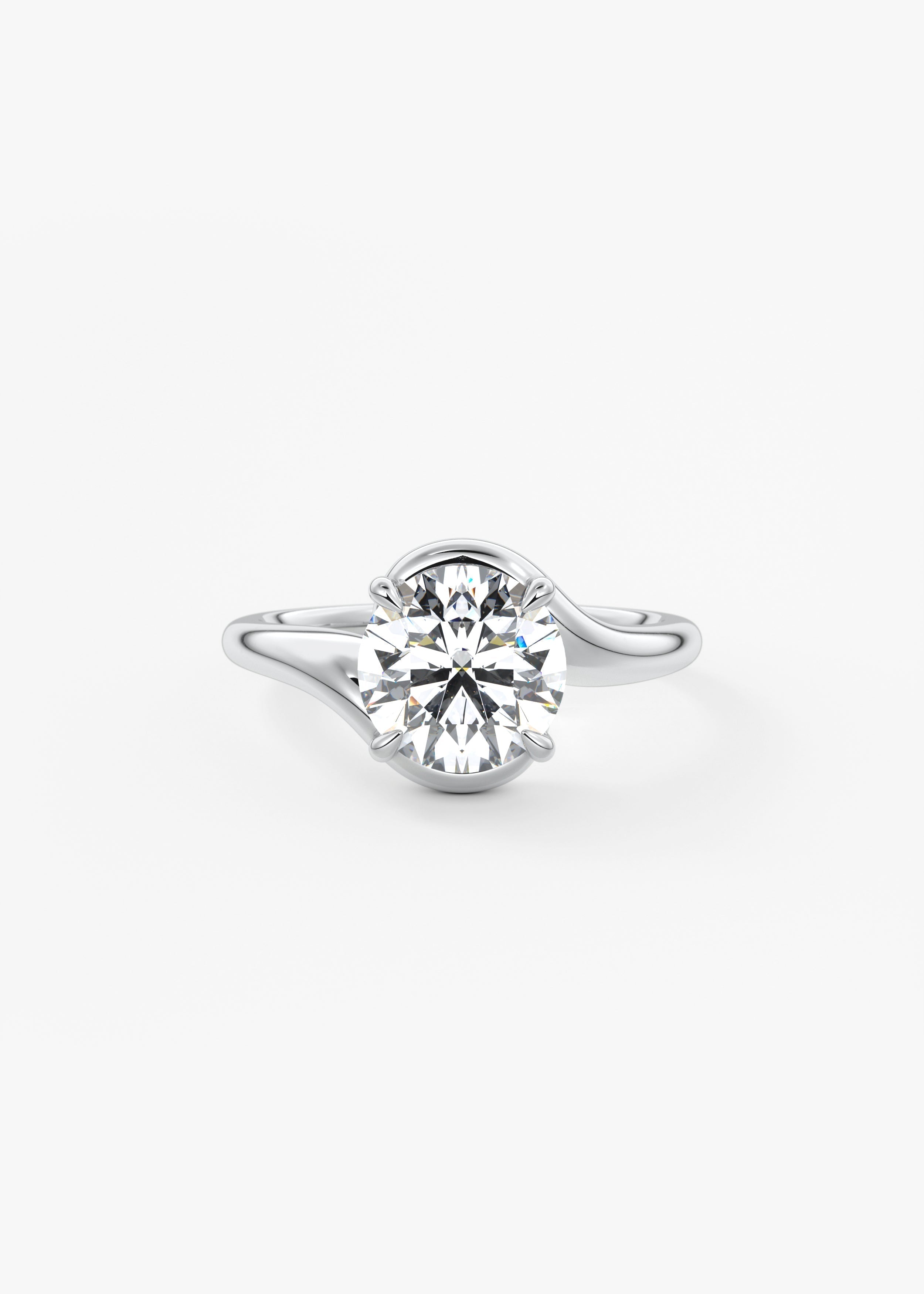 Round Swirl Lab Grown Diamond Engagement Ring