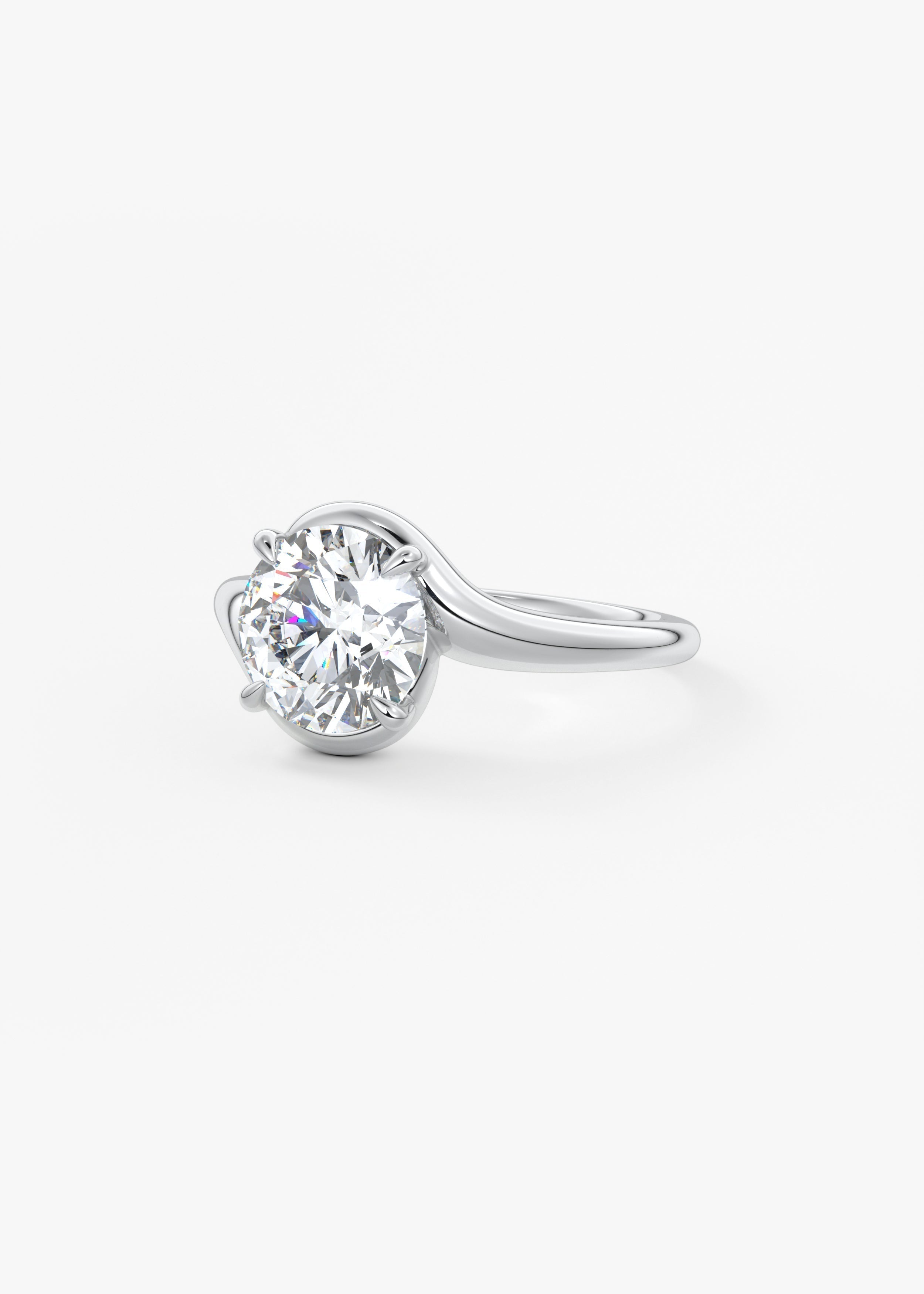 Round Swirl Lab Grown Diamond Engagement Ring