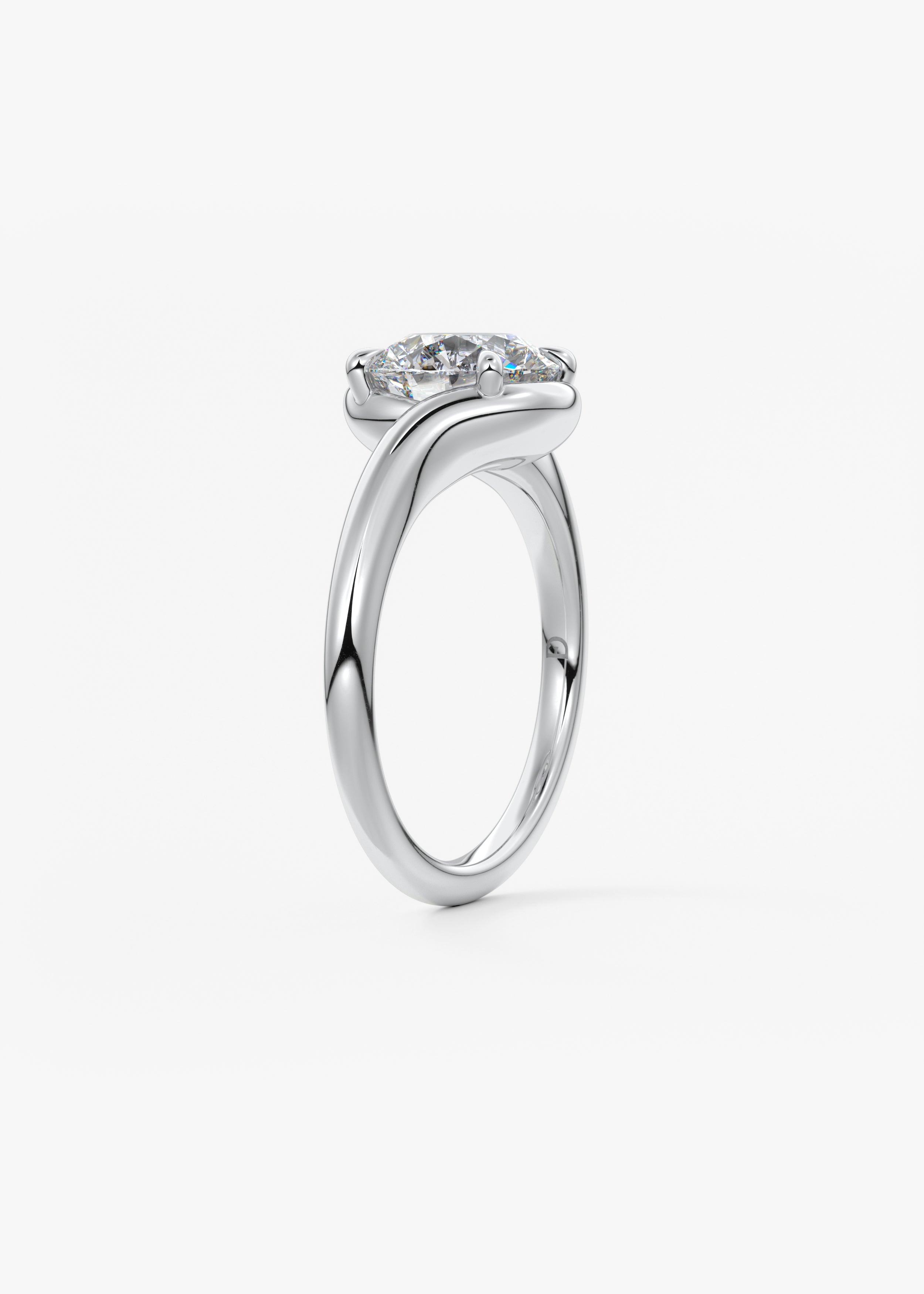 Round Swirl Lab Grown Diamond Engagement Ring